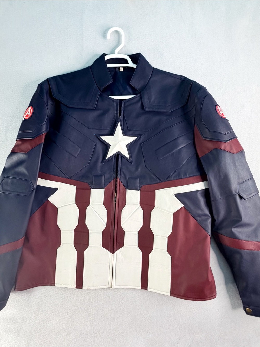 Marvel's Chris Evans Captain America Civil War Costume Leather Jacket Men’s 3XL